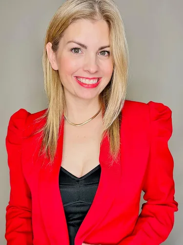 Vista 7 de Happy Sailed Blazers de mujer con frente abierto, manga abombada, chaqueta de oficina, chaqueta casual para trabajo con bolsillos