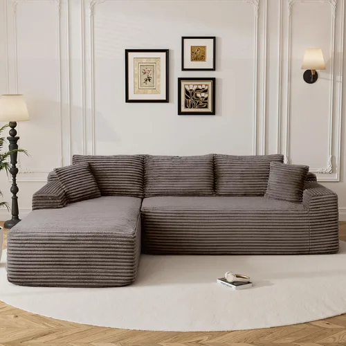 Vista 12 de Sofás seccionales de nube deshuesada de 95 pulgadas para sala de estar, cómodo y esponjoso sofá de espuma viscoelástica en forma de L, sofá modular