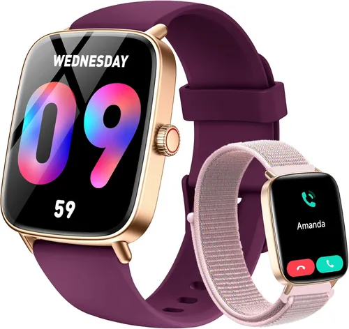 Vista 10 de Reloj inteligente para mujer, reloj inteligente con esfera dinámica HD de 1.85 pulgadas para Android y iPhone con respuesta/hacer llamadas