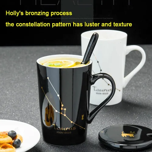 Vista 4 de Taza mágica de café con foto que cambia de color personalizada, 14 onzas, diseño de constelación personalizada, taza sensible al calor caliente