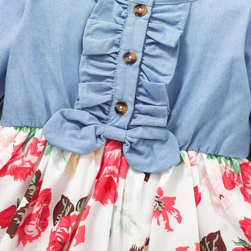 Vista 5 de VINUOKER Toddler Fall Winter Long Sleeve Cotton Dress Toddler Girl Clothes Little Girls Floral Dress Tunic Dress 2-7Years