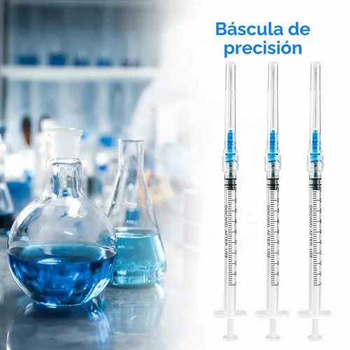 Vista 4 de Paquete de 100 jeringas Luer Lock de 1 ml con agujas de 23Ga (1 pulgada), jeringas y agujas desechables de plástico en embalaje individual
