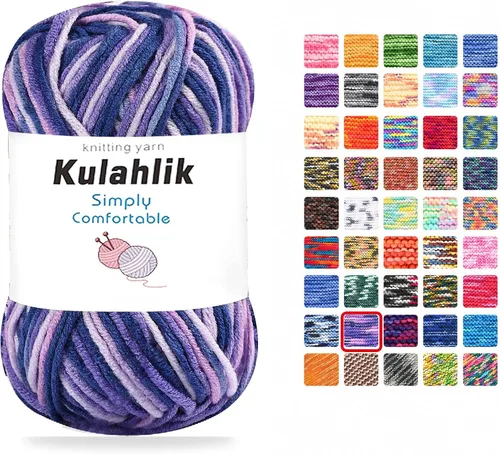 Vista 61 de Hilo acrílico de 8.82 oz (5 x 1.76 oz) para tejer, hilo de hilo degradado colorido, 5 rollos de madejas, perfecto para cualquier proyecto de 06