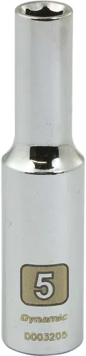 Vista 4 de Herramientas Dinámicas d003204 1/4" Drive 6 Punto Metric Socket con 4 mm Deep de longitud