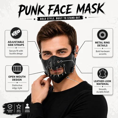 Vista 6 de Hannibal Lecter Máscara de cuero Silencio de los Corderos Cosplay