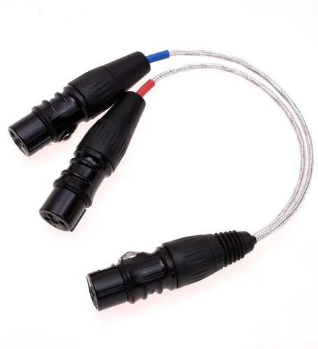 Vista 3 de 20CM Dual 3Pin XLR hembra a 4Pin XLR hembra equilibrado audio auricular adaptador cable
