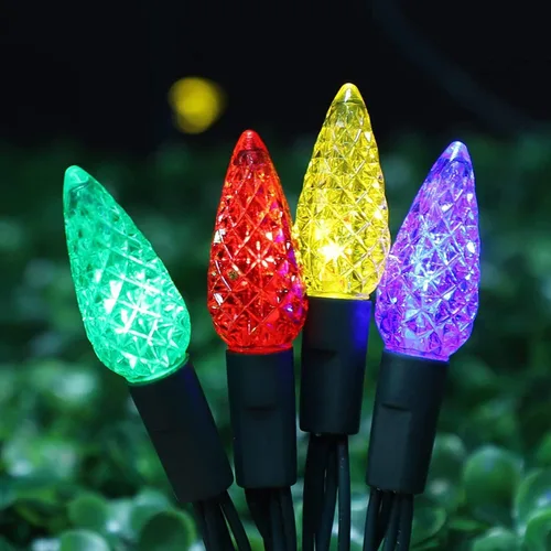 Vista 3 de LAMPHOME C6 - Luces de Navidad a pilas, 50 luces LED de Navidad de 17 pies con 8 modos, decoración de Navidad impermeable para árbol de Navidad