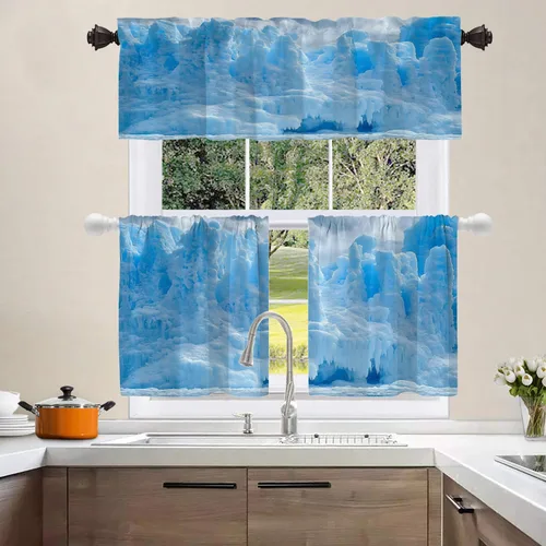 Vista 150 de Shrahala Orange Autumn Autumn Blackout Curtain Tiers, Fall Kitchen Valance Light Blocking Tier Drapes with Rod Pocket, 2 Pack 26 X 24 in
