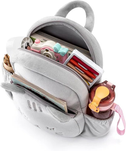 Vista 40 de Lazada Mochila para niños pequeños, juguetes de animales de peluche, mochila pequeña, color gris, 9.5 pulgadas