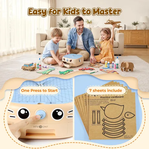 Vista 3 de HTVRONT Cardboard Cutter for Kids, Kid-Safe Cardboard Cutter Electric