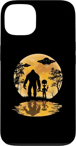 Vista 7 de Funda para iPhone 16 Alien Bigfoot Moon Sasquatch UFO Extraterrestre Hombres Mujeres