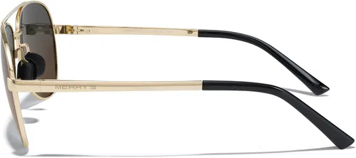 Vista 3 de MERRY'S Lentes de sol de aviador para hombres y mujeres, lentes polarizados para conducir, lentes espejados, protección UV 400, 2.283 in