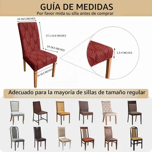 Vista 4 de Juego de 2 fundas para sillas de comedor, fundas elásticas para sillas de comedor, extraíbles y lavables, para el hogar, cocina, banquete, ceremonia