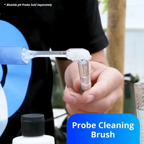 Vista 7 de Kit de cuidado para sonda de pH Bluelab CAREKITPH con solución de calibración, solución de almacenamiento y cepillo, utilizado para lápiz de pH