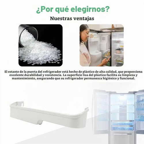 Vista 5 de HECASA - Estante para puerta de refrigerador que reemplaza al frigidaire, plástico ABS blanco