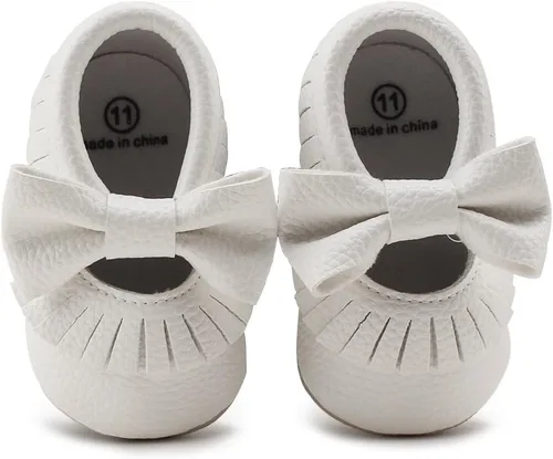 Vista 2 de Zapatos de cuna con borla y suela suave para bebés y niños pequeños