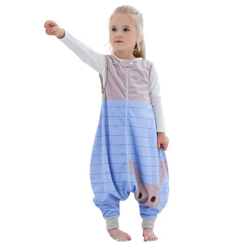 Vista 15 de MICHLEY - Saco de dormir para niños pequeños con pies, recién nacidos, bebés sin mangas, saco de dormir con cremallera de 2 vías, manta portátil Oso