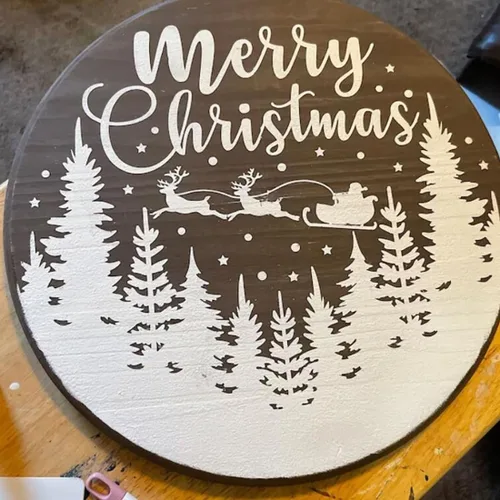 Vista 6 de Plantillas de Navidad para pintar sobre madera de 12" Plantilla de Feliz Navidad Plantillas de vacaciones Plantillas de dibujo para colgar
