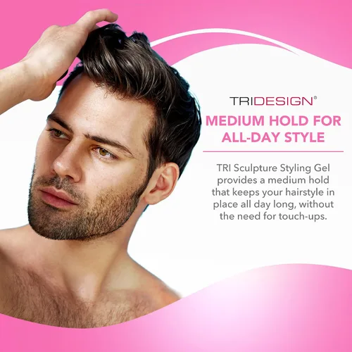 Vista 6 de TRI Sculpture - Gel para peinar el cabello para sujeción media con brillo, gel para el cabello para hombres y mujeres, añade cuerpo, textura