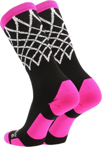 Vista 2 de MadSportsStuff Elite Basketball Socks with Net Crew length - made in the USA