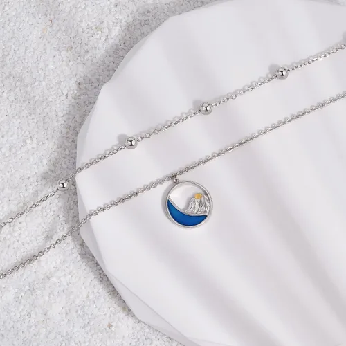 Vista 115 de CHIC & ARTSY Tobilleras delicadas de plata de ley S925 para verano, pulsera de tobillo ajustable multicapa para playa, joyería de pie para mujer