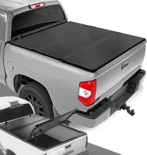 Vista 10 de DNA MOTORING TTC-HARD-054 - Cubierta rígida de tres pliegues para plataforma de camioneta, negro