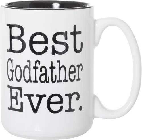Vista 2 de Artisan Owl Taza con incrustaciones negras del mejor padrino del mundo, taza de propuesta de padrino para los nuevos padrinos de sobrinas y sobrinos