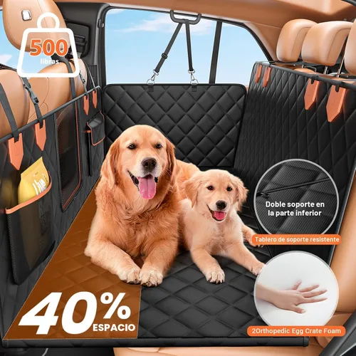 Vista 2 de IJVAE Funda de asiento para perro para asiento trasero, extensor de asiento trasero duro con capacidad para 500 libras, hamaca impermeable y Negro