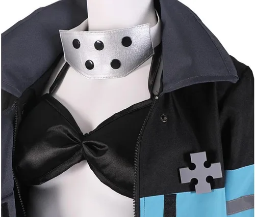 Vista 7 de Nsoking Disfraz de anime para mujer, disfraz de cosplay, uniforme, capa, traje de brasier, conjunto de Halloween