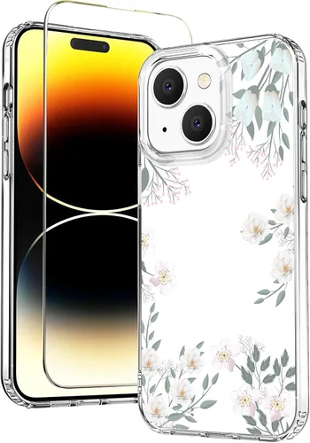 Vista 10 de Funda para iPhone 12 para mujer, [con protector de pantalla] ajuste delgado, diseño floral bohemio, lindo iPhone 12 Pro, patrón que nunca se