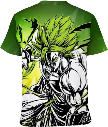 Vista 7 de Saiyajin Broly - Camisetas casuales para hombre, manga corta, unisex, cuello redondo, camisetas para jóvenes y adultos