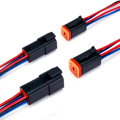 Vista 9 de 5 pares de conectores DT de 2 pines, impermeables, conectores eléctricos automotrices Deutsch, macho y hembra, con cable de 16 AWG, para automóvil