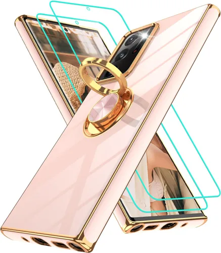 Vista 293 de Funda para Motorola Moto G 5G 2024: Funda Moto G Play 5G 2024 con 2 piezas de protectores de pantalla, soporte de anillo de rotación de 360°