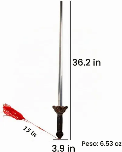Vista 2 de KierHunter Espada retráctil, Tai Chi Kung Fu para artes marciales, espada mágica para ejercicios, rendimiento, Halloween (acero inoxidable)