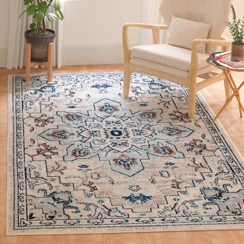 Vista 100 de Safavieh MAD473E - Tapete con diseño de medallón desgastado, bohemio elegante, colección Madison, no suelta pelos, fácil de cuidar, alto tránsito