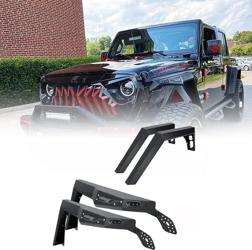 Vista 10 de Guardabarros WOLFSTORM para Wrangler JK 2007-2018 con luces LED DRL