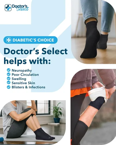 Vista 4 de Calcetines de tobillo para diabéticos Doctor's Select para mujeres y hombres - 4 pares Calcetines para diabéticos unisex para adultos