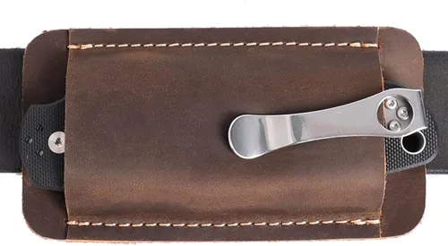 Vista 11 de Topstache Funda para Cuchillo, Funda de Cuchillo Hecha a Mano, Funda de Cuero de Transporte Horizontal para Cinturón, Organizador de Bolsillo EDC
