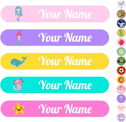 Vista 18 de 100 calcomanías de nombre personalizadas para niños, etiquetas de nombre personalizadas para suministros escolares, guardería, etiquetas