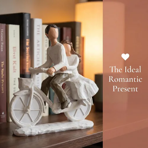 Vista 2 de jinhuoba - Figuras románticas para parejas, estatua de escultura de amor juntos pintada a mano, el mejor regalo de matrimonio de boda, regalo