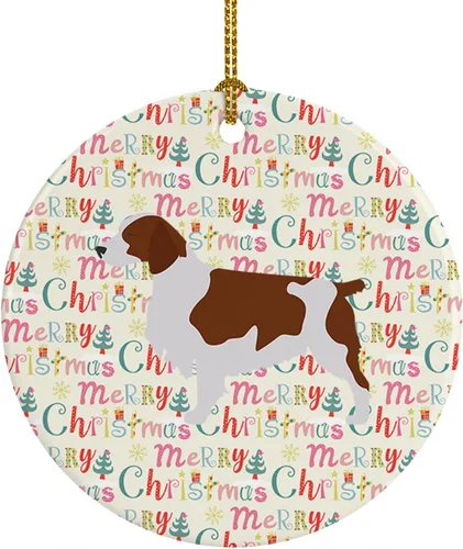 Vista 42 de Caroline's Treasures Affenpinscher - Adorno de cerámica con texto en inglés "Merry Christmas", multicolor para colgar en el árbol de Navidad