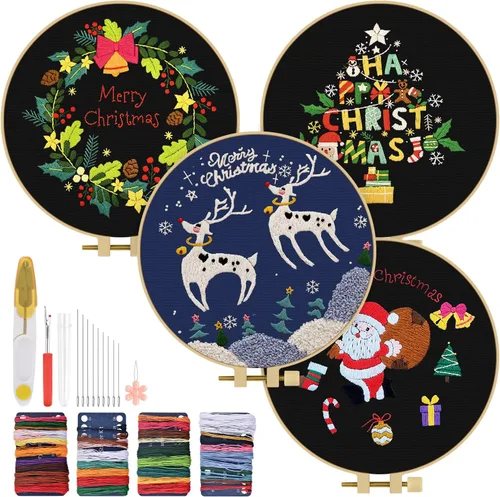 Vista 9 de TINDTOP Kit de Bordado para Principiantes Adultos, Kit de Bordado de Pájaros para Principiantes, Incluye Tela de Bordado Aros Hilos para Amantes