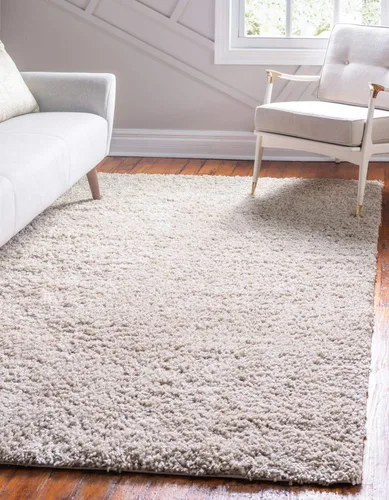 Vista 288 de Unique Loom Colección Davos Shag - Alfombra Lino
