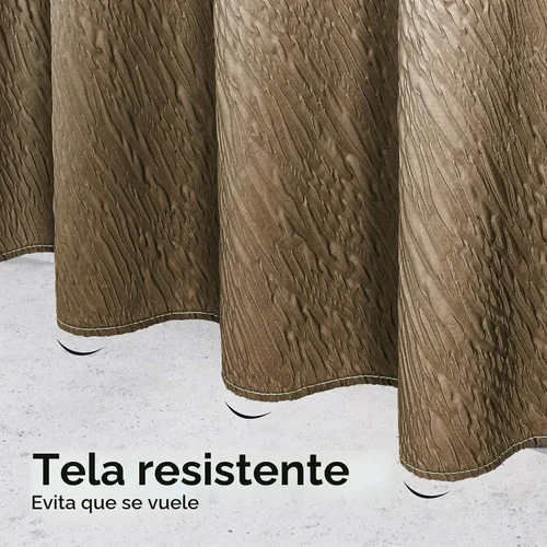 Vista 6 de Cortina de ducha de tela marrón degradado, estampado geométrico de mármol Marrón Ombre