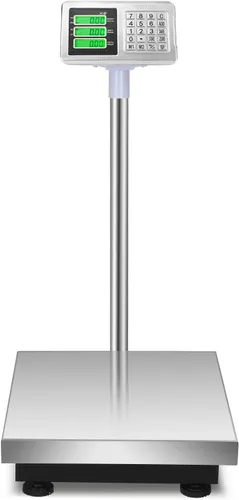 Vista 10 de TUFFIOM Báscula electrónica de plataforma de peso de 220 libras, básculas plegables de piso digital, pantalla LCD de alta definición de acero 220 lb
