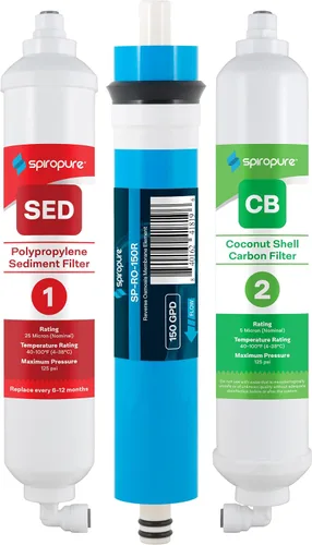 Vista 13 de SpiroPure SP-RO300AQ Sistema de filtro de agua portátil RO Apartamento RO, 150 GPD Osmosis inversa de encimera de 3 etapas para agua potable