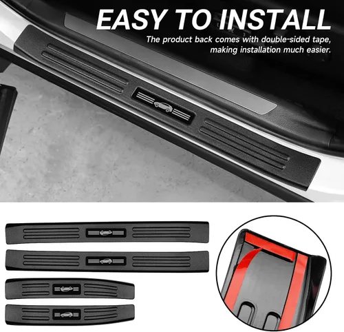 Vista 5 de 4 protectores de umbral de puerta compatibles con Lexus 2015-2021 NX NX200t/NX300/NX300h, accesorios de material plástico ABS negro mate