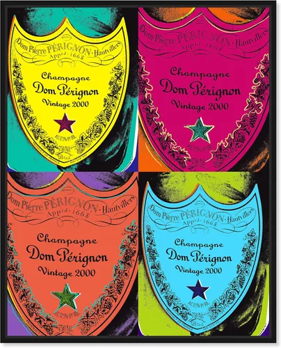 Vista 11 de The Oliver Gal Artist Co. Moderno 16.0 x 20.0 pulgadas, Pop Art Champagne, lienzo decorativo para pared, sala de estar Warholesque Dom P, rosa