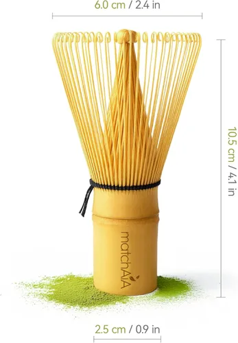 Vista 10 de MatchAiA Batidor de bambú matcha prémium (Chasen) – Batidor de té japonés tradicional hecho a mano de 100 puntas para matcha ceremonial y lattes