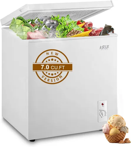 Vista 12 de Mini Chest Freezer 3.5 Cu.Ft 7 Gears Temperature Control Compact Deep Freezer with Top Open Door and Removable Storage Basket Black